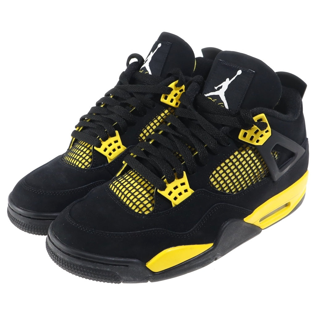 NIKE(ナイキ) AIR JORDAN 4 RETRO THUNDER エアジョーダン4 レトロ サンダー ハイカットスニーカー ブラック/イエロー US10/28cm DH6927-017