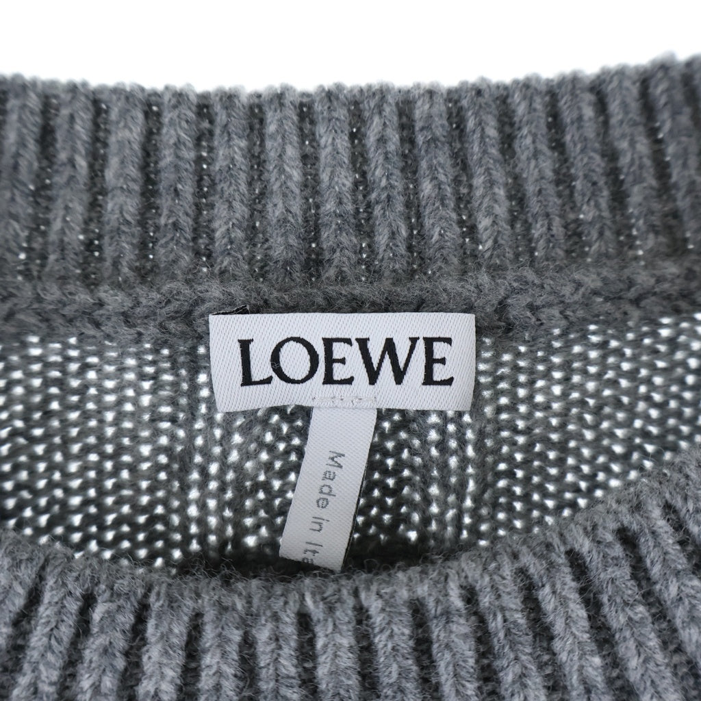 LOEWE(ロエベ) アナグラムロゴ ウール ケーブル ニット セーター グレー S359Y14KFL