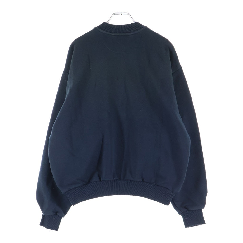 Acne Studios(アクネ ストゥディオズ) 25SS LOGO ZIP SWEATER ダメージ加工 フロントロゴ ジップアップスウェット ネイビー FN-UX-SWEA000052