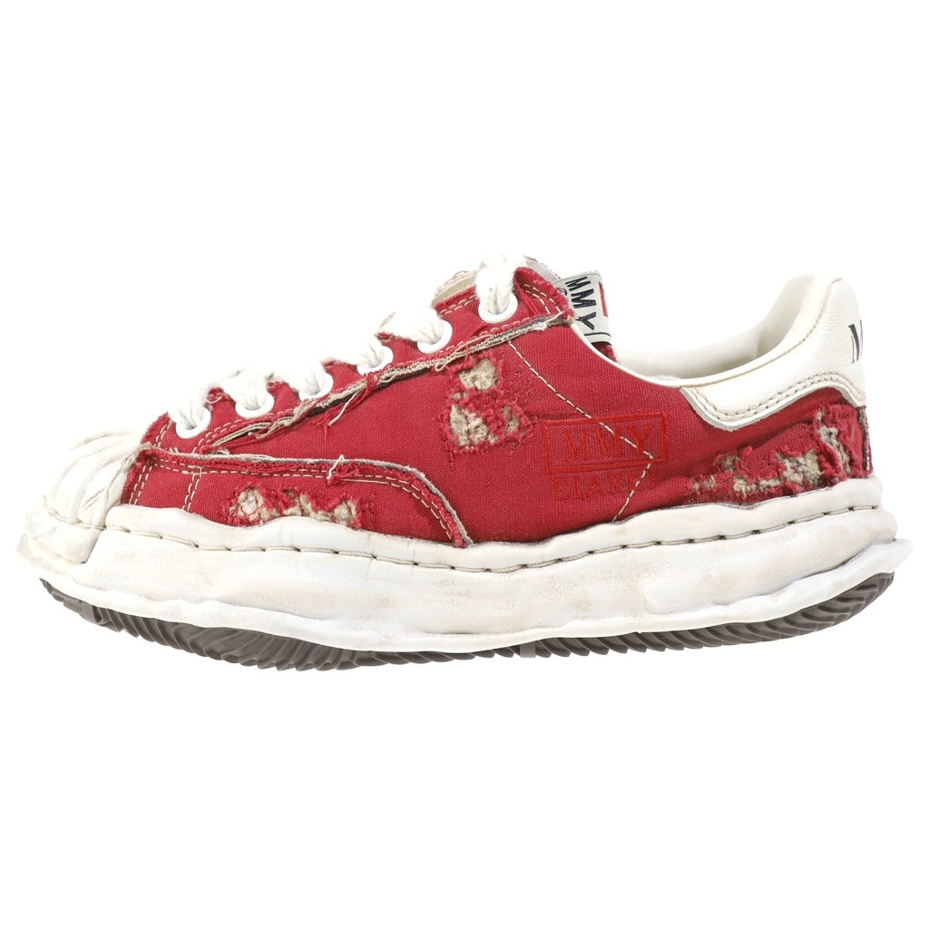 MAISON MIHARAYASUHIRO(メゾンミハラヤスヒロ) BLAKEY OG Sole Ripped Overdye Canvas Low-top Sneaker ブレイキー オージー ソール リップド オーバーダイ キャンバス ローカットスニーカー レッド A16FW729