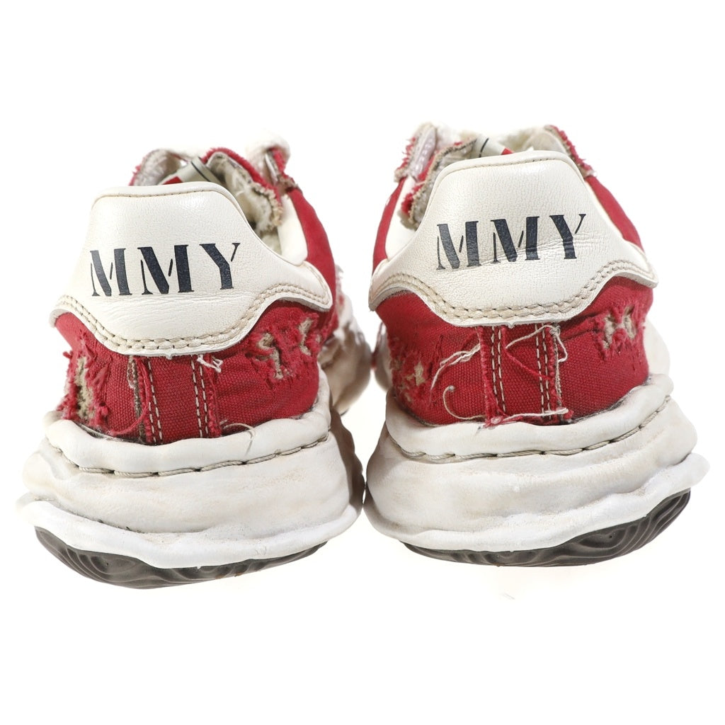 MAISON MIHARAYASUHIRO(メゾンミハラヤスヒロ) BLAKEY OG Sole Ripped Overdye Canvas Low-top Sneaker ブレイキー オージー ソール リップド オーバーダイ キャンバス ローカットスニーカー レッド A16FW729