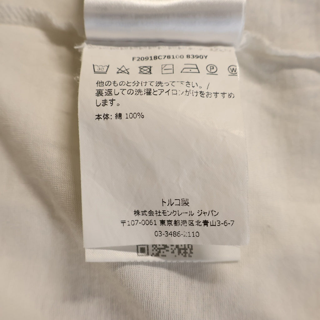 MONCLER(モンクレール) MAGLIA T-Shirt マリア ダブルロゴワッペン 半袖Tシャツカットソー ホワイト F20918C78100 8390Y