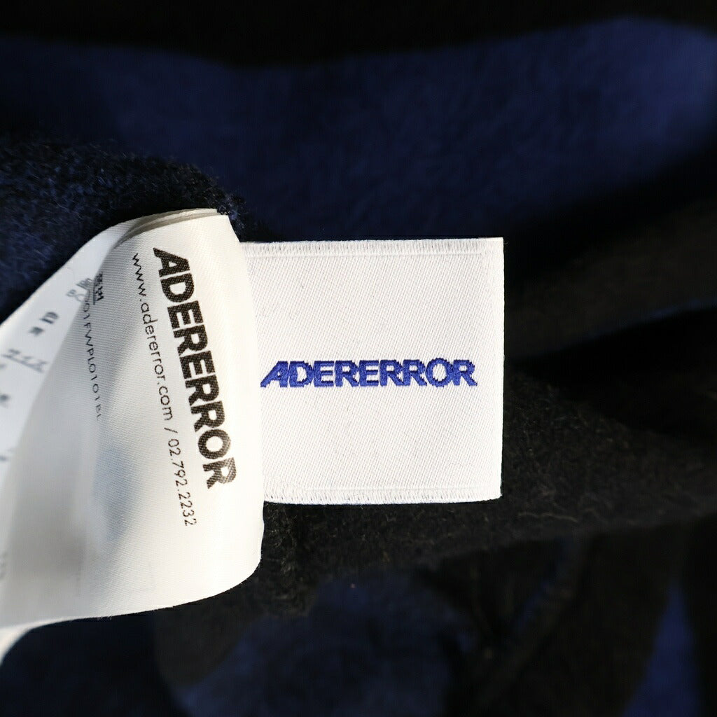 ADER ERROR(アーダーエラー) 20AW ウール ポロ襟 ボーダー 長袖ニット セーター ブルー/ブラック BO01FWPL010BL