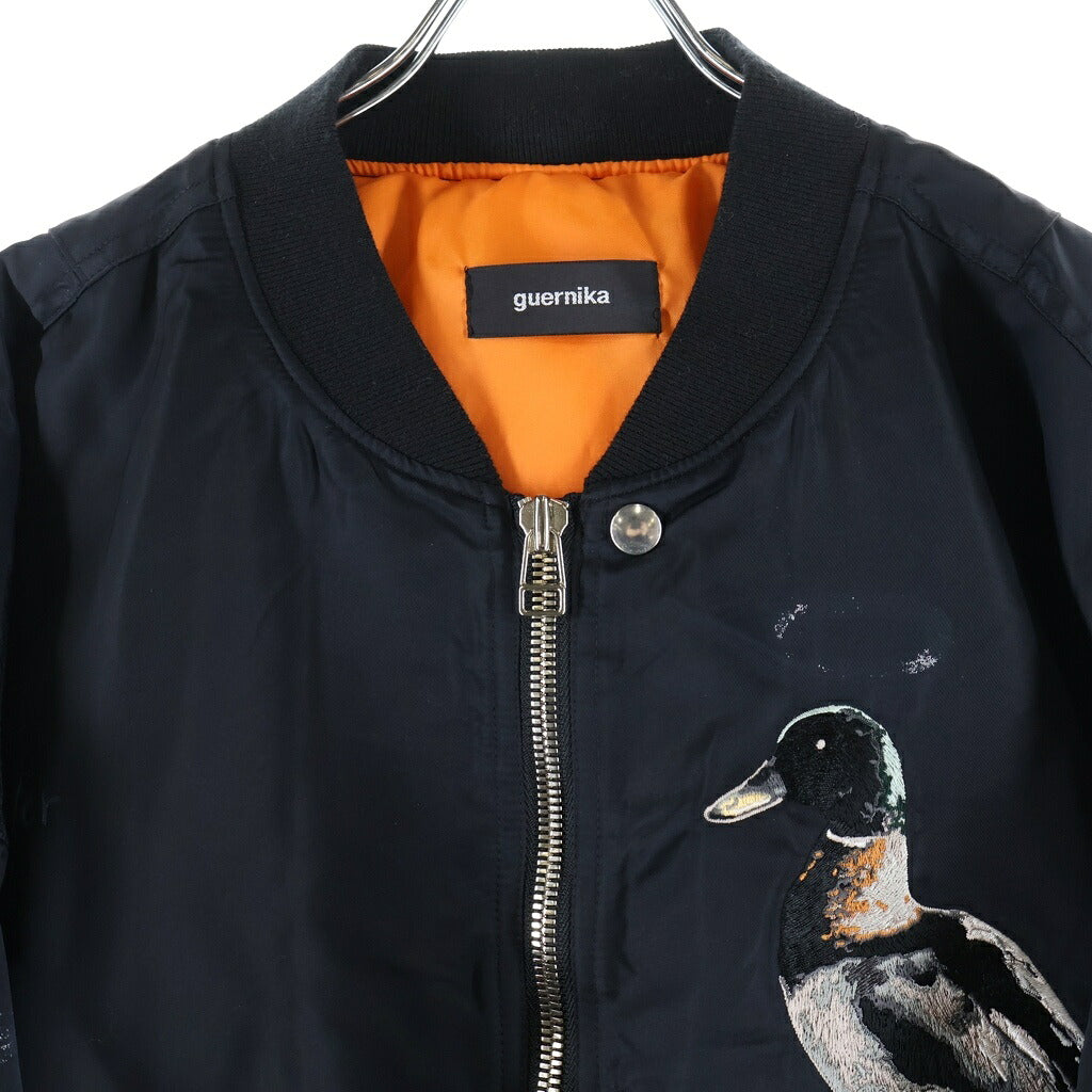 GUERNIKA(ゲルニカ) Duck MA-1 グラフィックワッペン ペイント ジャケット ブラック