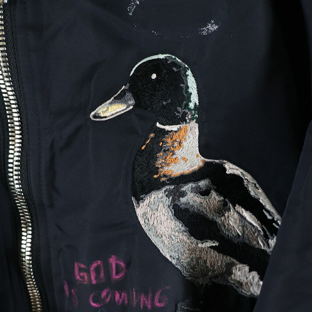 GUERNIKA(ゲルニカ) Duck MA-1 グラフィックワッペン ペイント ジャケット ブラック