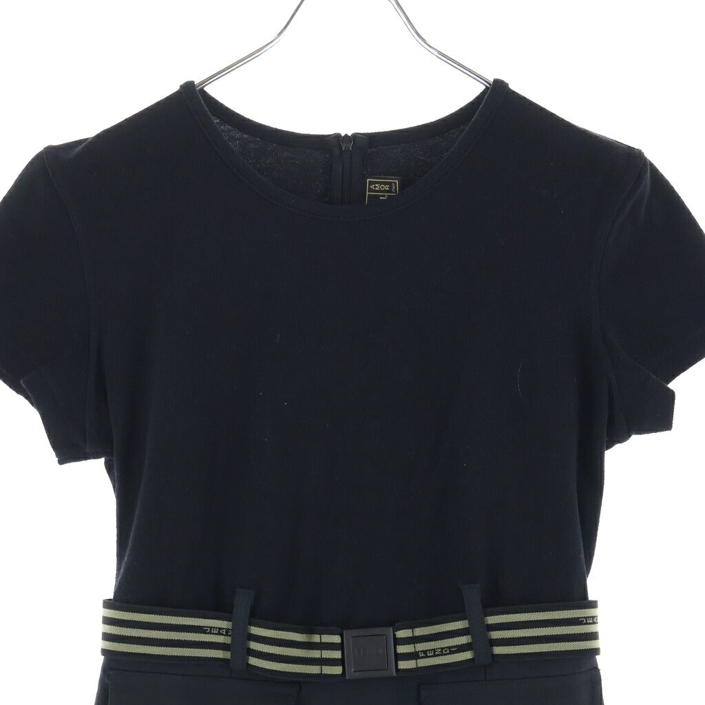 FENDI(フェンディ) Vintage 半袖半袖ワンピース ベルトループ フロントポケット ブラック レディース