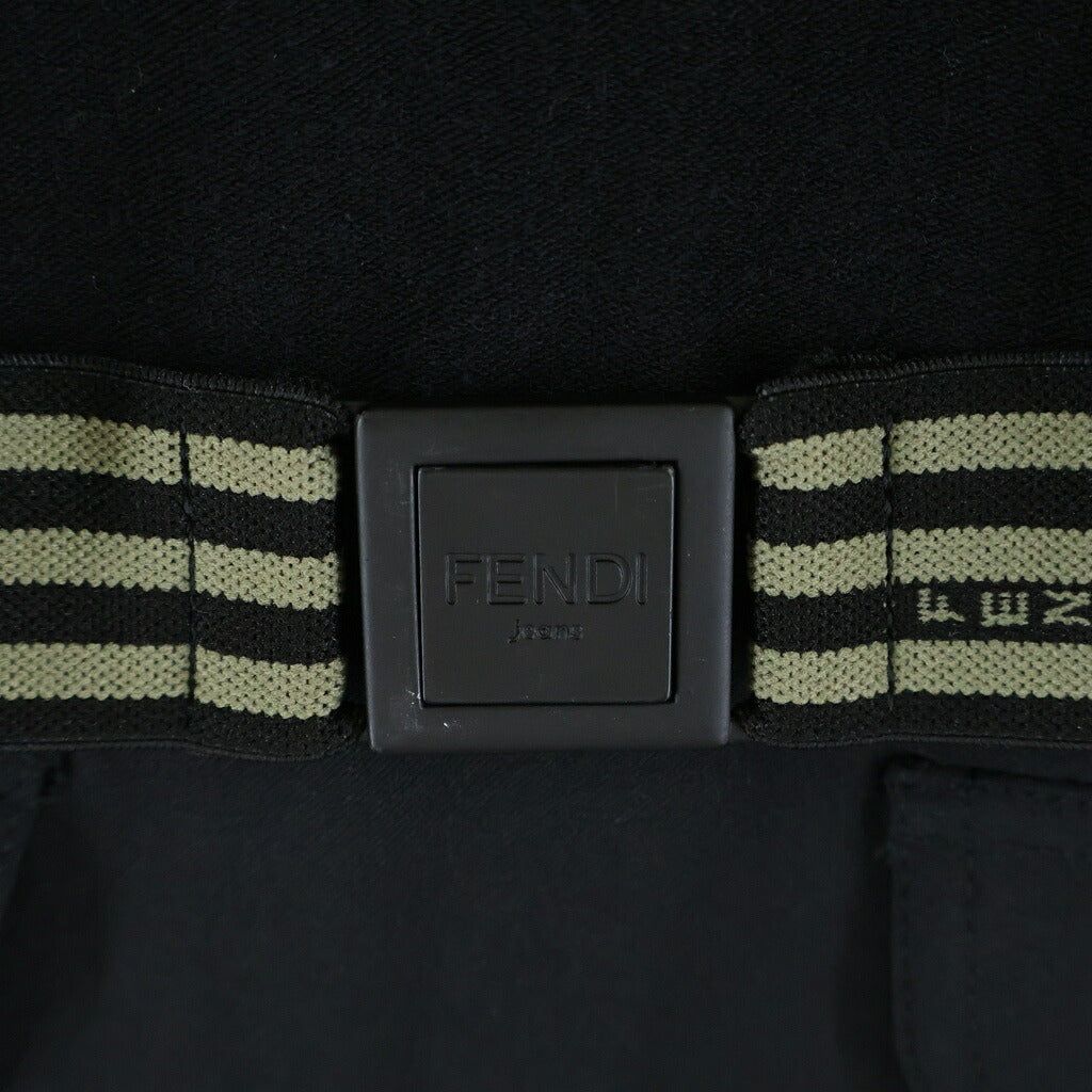 FENDI(フェンディ) Vintage 半袖半袖ワンピース ベルトループ フロントポケット ブラック レディース