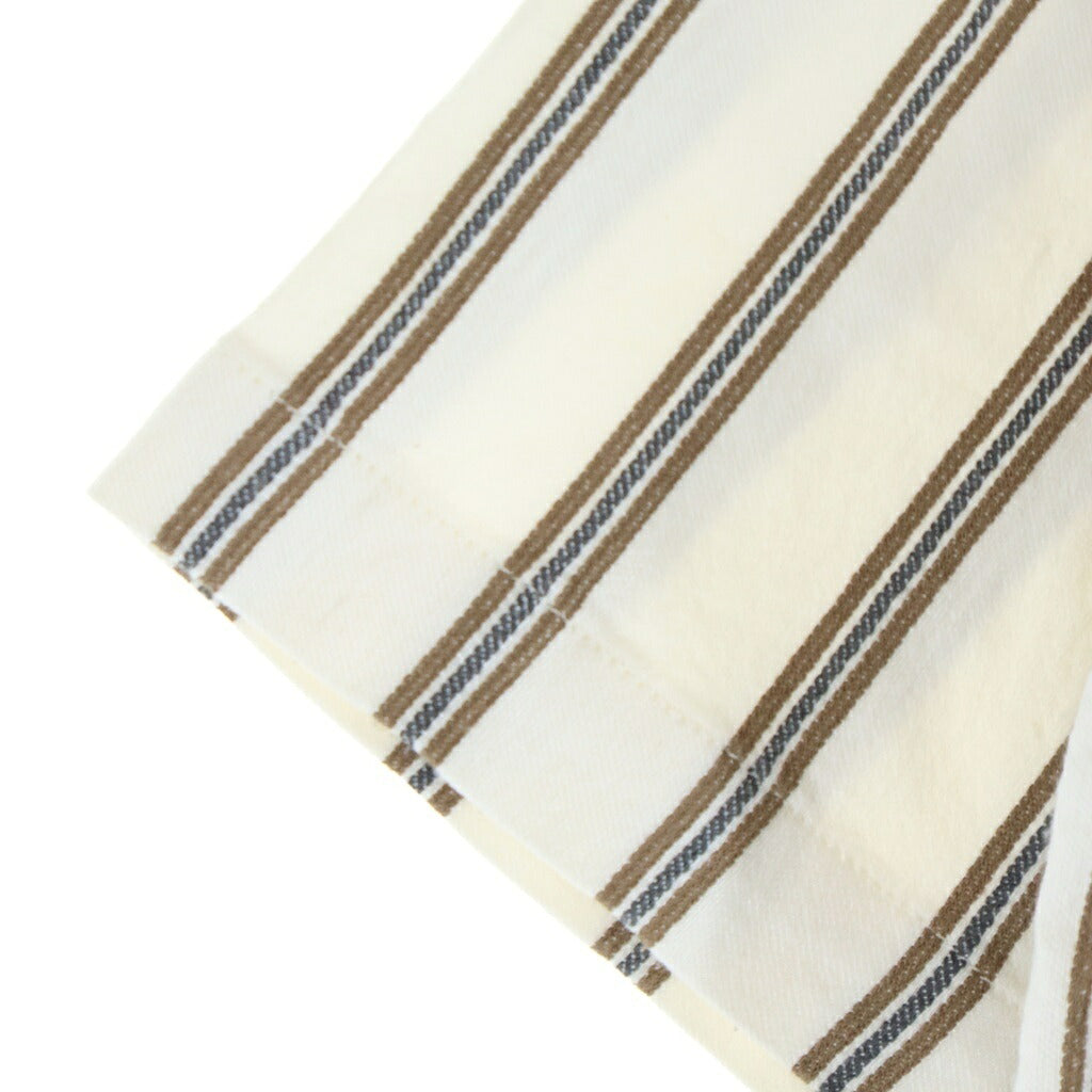 KITH(キス) 26SS TEXTURED STRIPE THOMPSON テクスチャードストライプ トンプソン キャンプカラー 半袖シャツ ホワイト