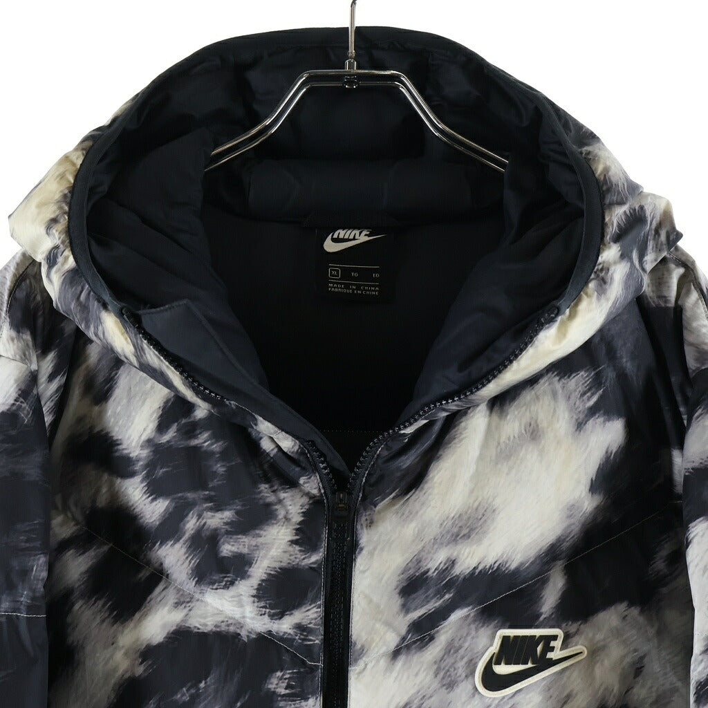 NIKE(ナイキ) Down-Fill Windrunner Shield Jacket ダウンフィル ウィンドランナー シールド ダウンジャケット 総柄 ホワイト/ブラック CU4407-133