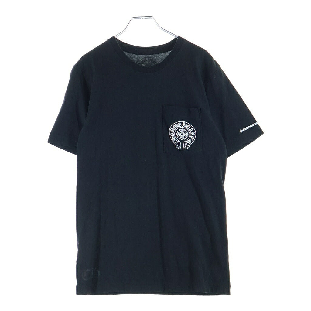 CHROME HEARTS(クロムハーツ) HORSESHOE S/S TEE ホースシュープリント ポケット半袖Tシャツ カットソー ブラック