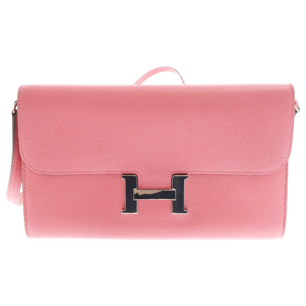 HERMES(エルメス) コンスタンストゥーゴー ローズアザレ エバーカラー SV金具 Y刻印 ロングウォレット ショルダーウォレット ピンク
