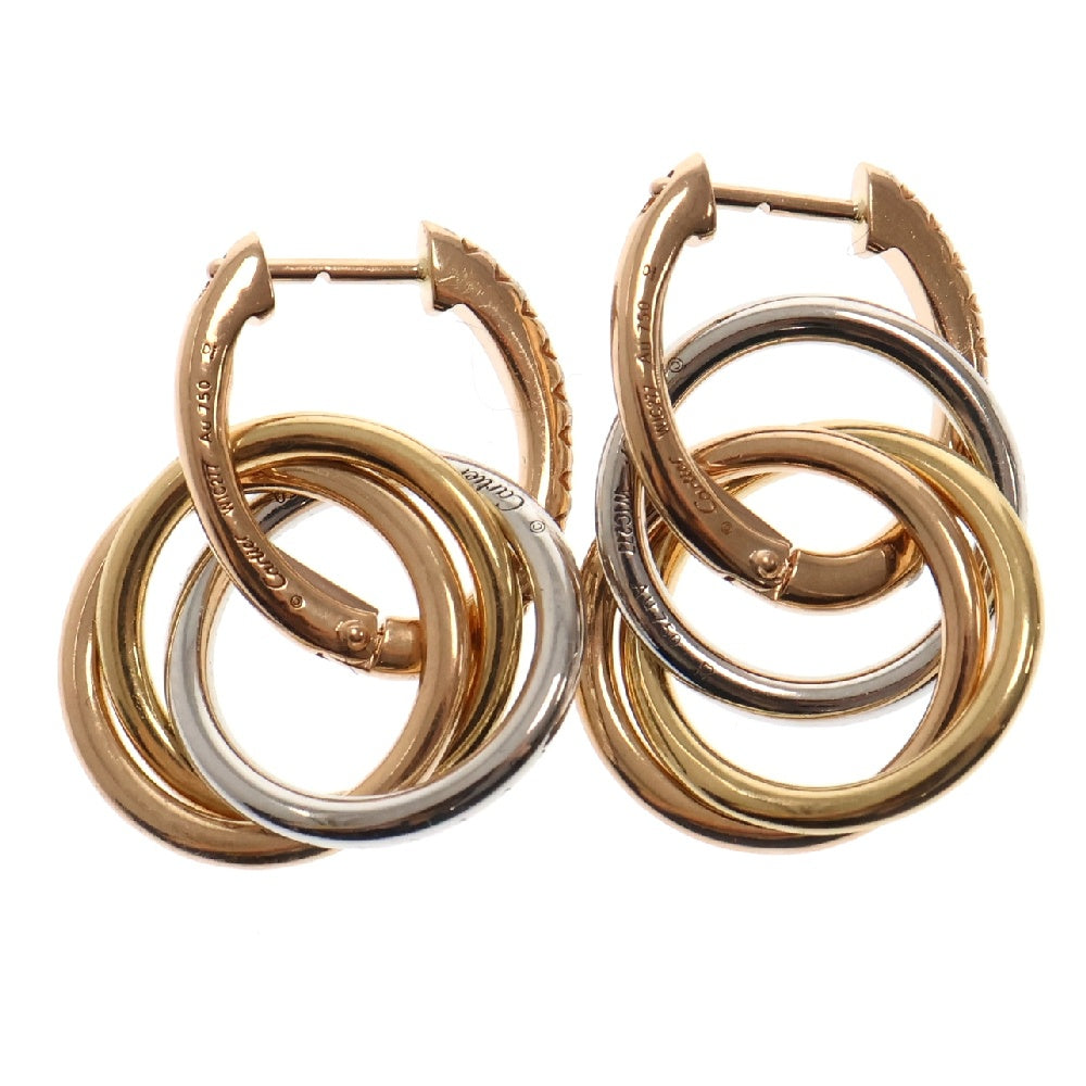 Cartier(カルティエ) トリニティ セミパヴェ ピアス B8301465 PG×YG×WG イエローゴールド×ホワイトゴールド×ピンクゴールド アクセサリー ジュエリー