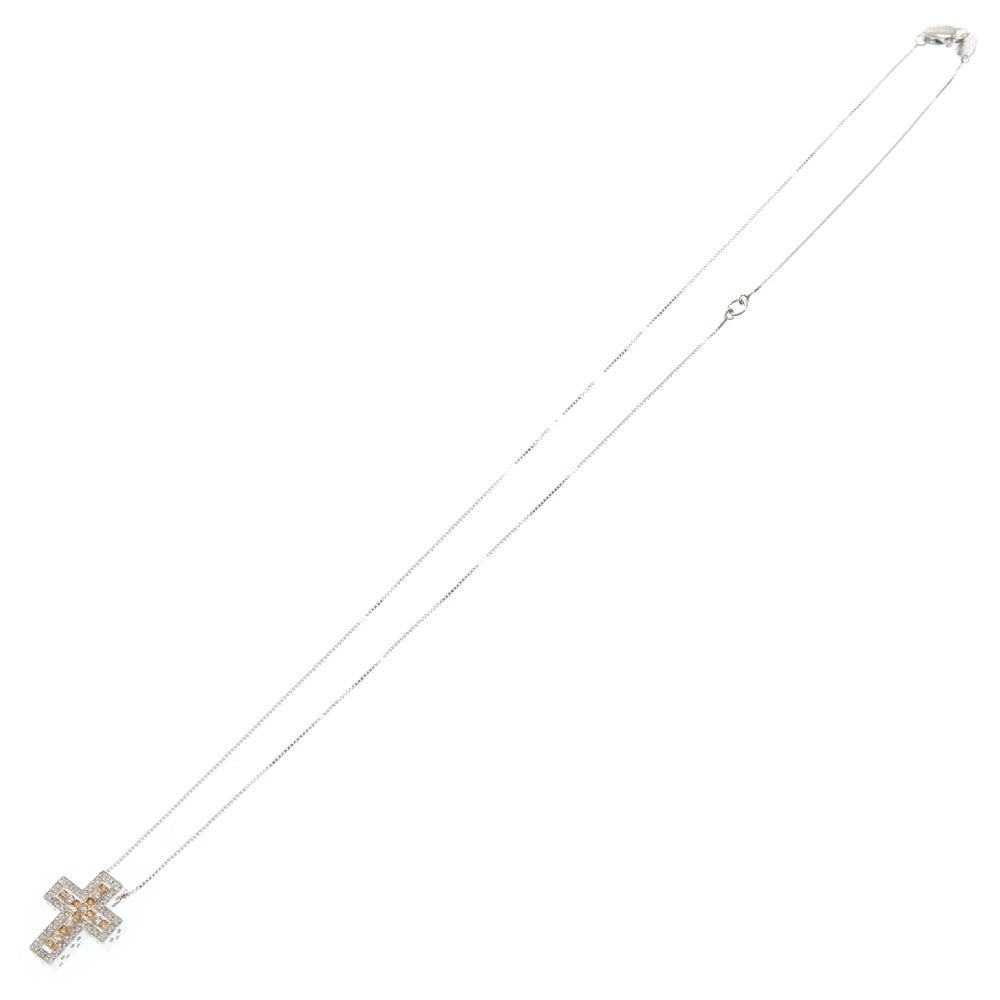 DAMIANI(ダミアーニ) ベルエポックXS ダイヤネックレス K18PG×WG ペンダント チェーン クロス シホワイトゴールド×ピンクゴールド