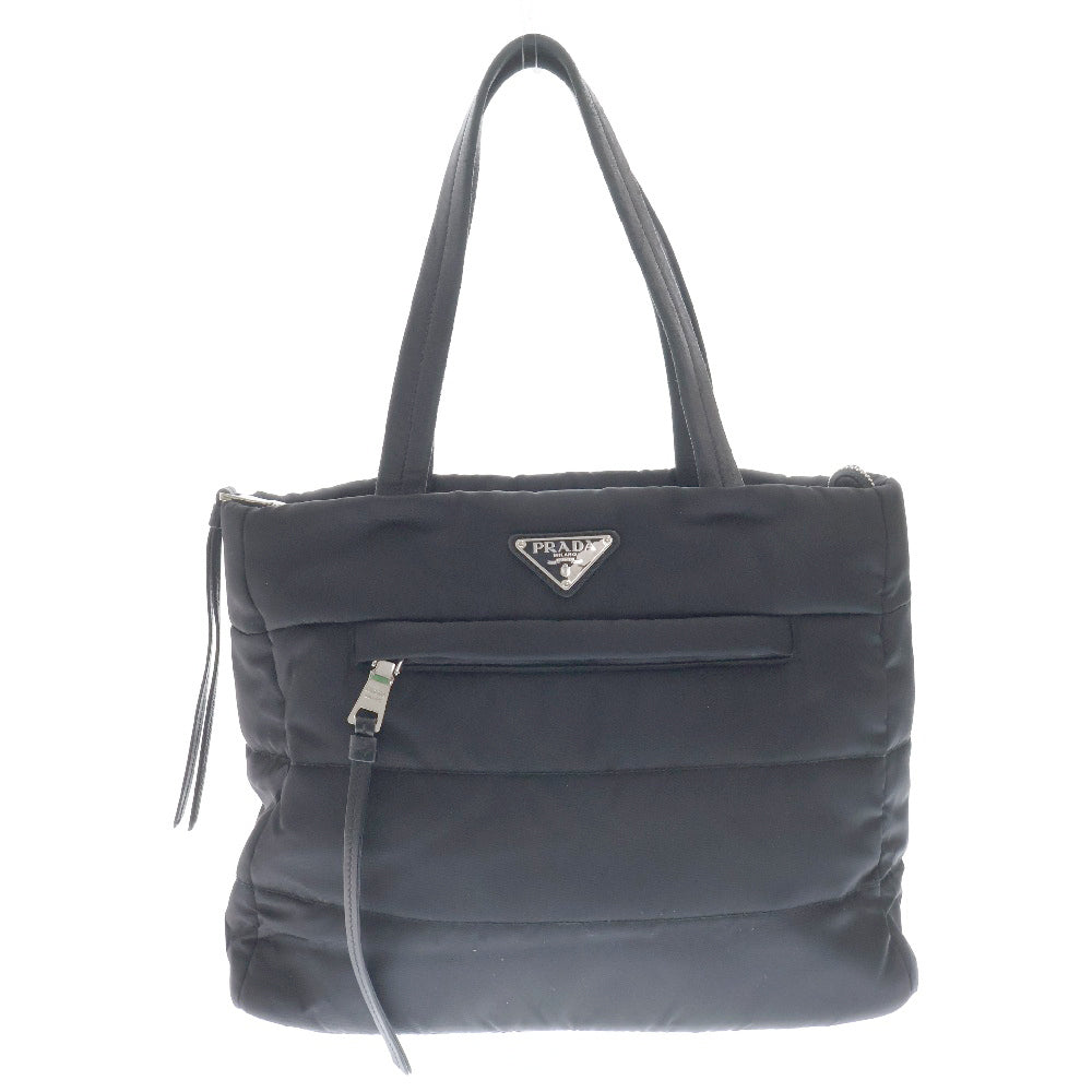 PRADA(プラダ) テスート トートバッグ ハンドバッグ ブラック ナイロン×レザー トライアングルロゴ 1BG056