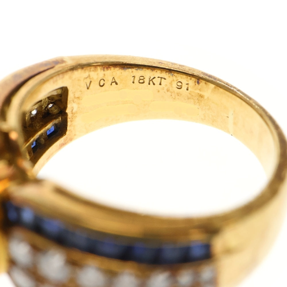 Van Cleef & Arpels(ヴァンクリーフアンドアーペル) ヴィンテージ サファイア ダイヤ リング 18KT S2.0ct イエローゴールド 指輪 ジュエリー