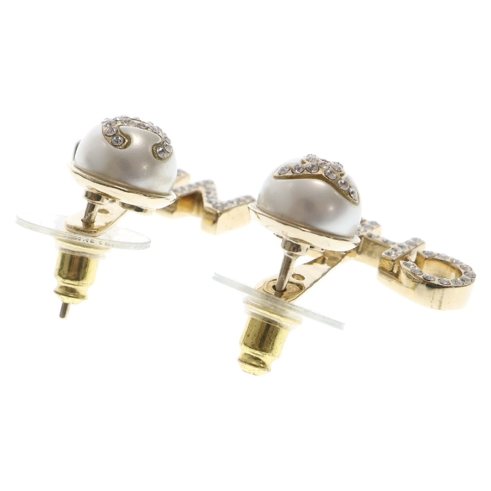 CHANEL(シャネル) ココマーク 2wayロゴピアス フェイクパール シャンパンゴールド GP AB6484 A23V