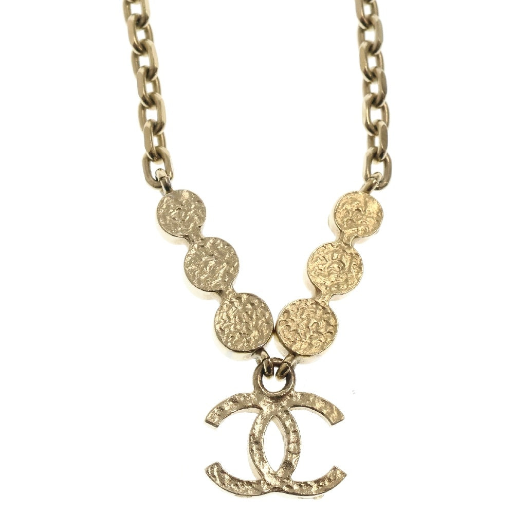 CHANEL(シャネル) ココマーク 3連ラインストーン ネックレス GP シャンパンゴールド ペンダント