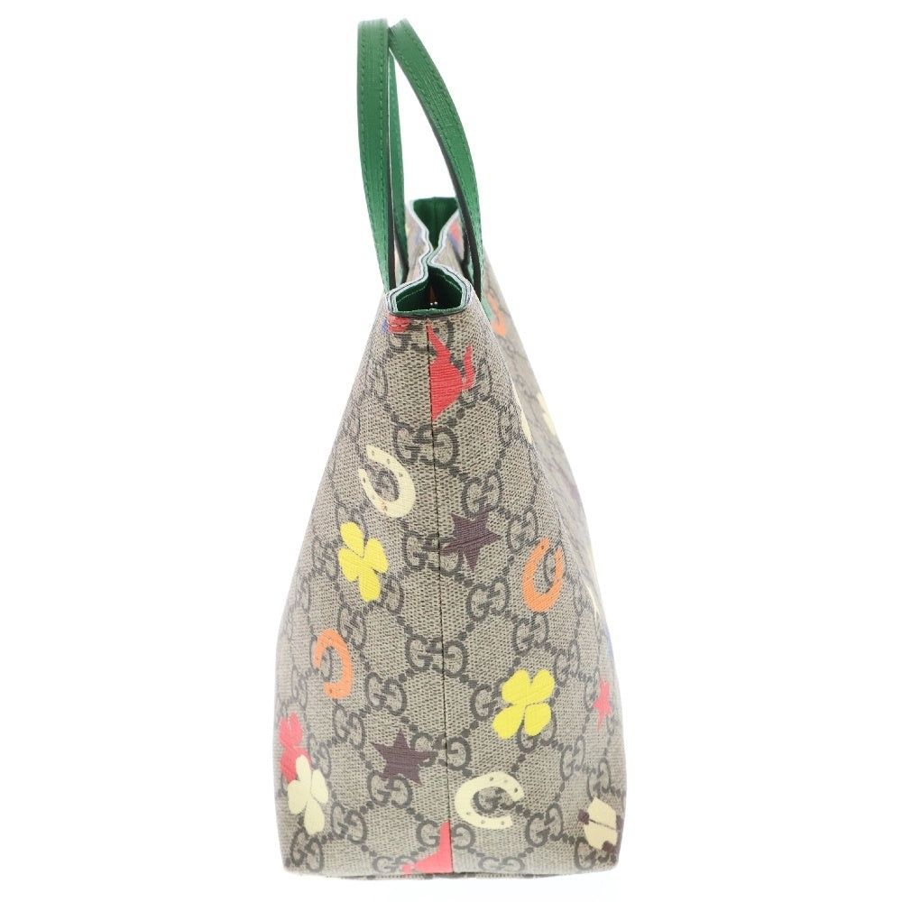 GUCCI(グッチ) GGスプリーム トートバッグ ハンドバッグ ミニバッグ ベージュ×グリーン マルチカラー レザー 410812