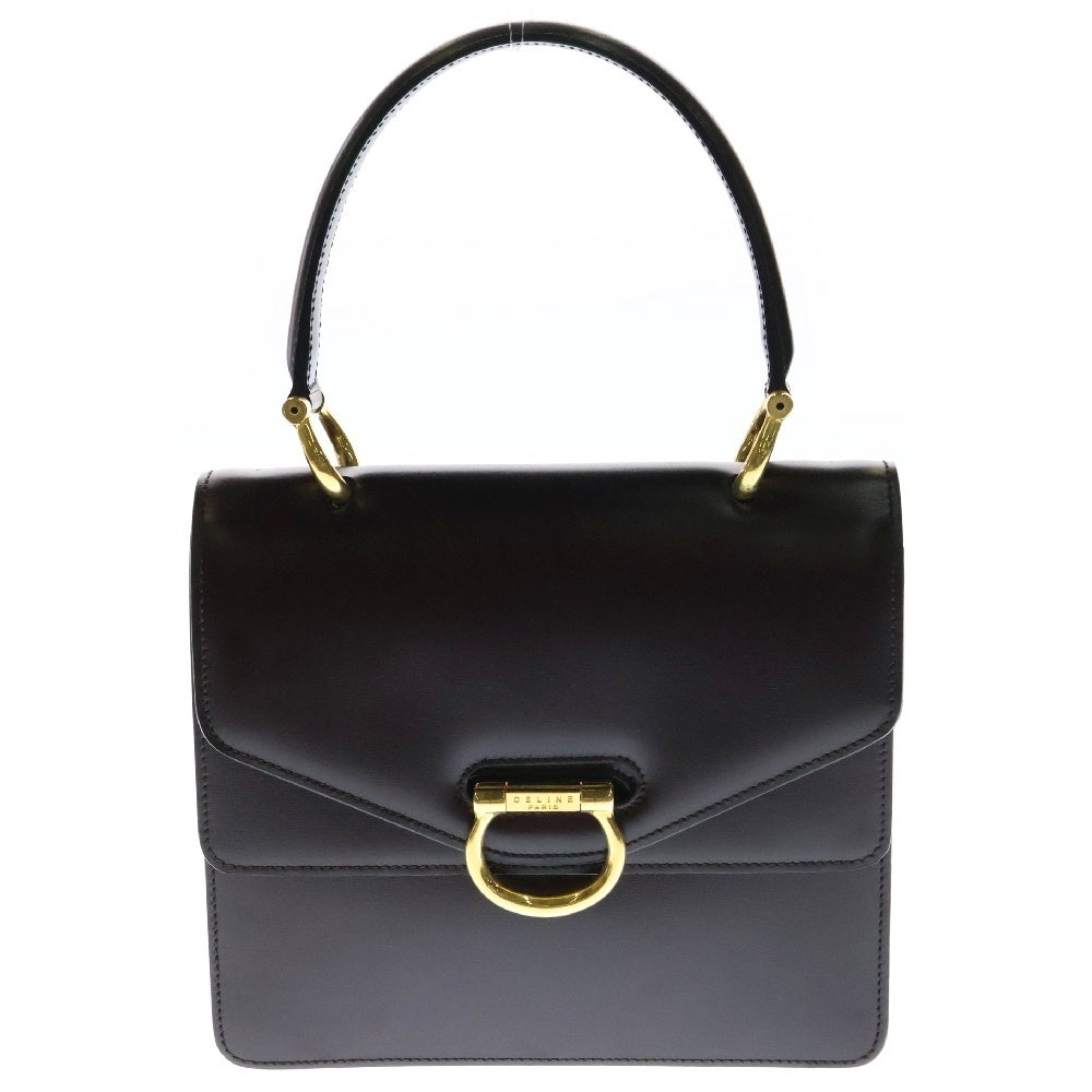CELINE(セリーヌ) ハンドバッグ ブラウン レザー ゴールド金具 ヴィンテージ