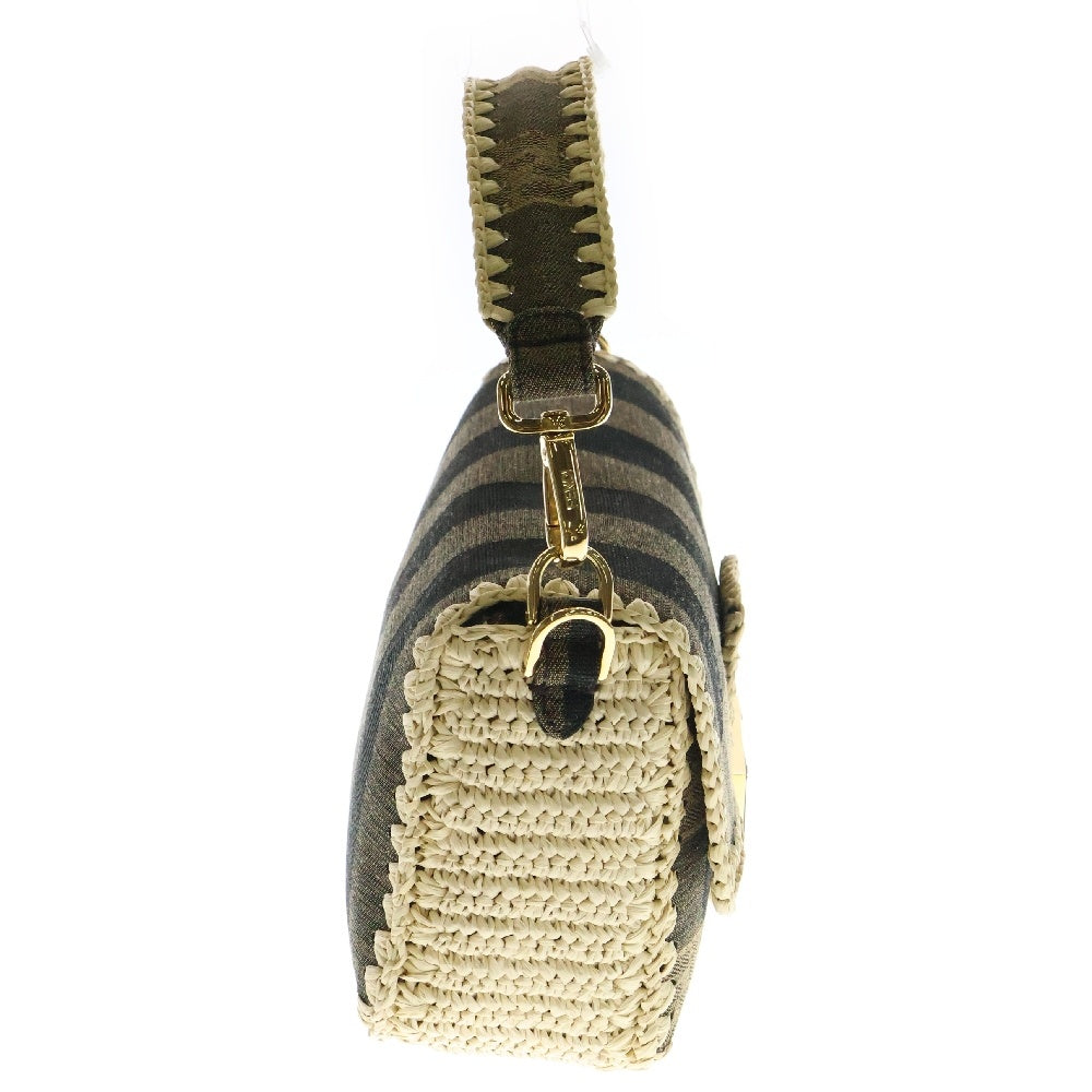 FENDI(フェンディ) ズッカ ペカン マンマバケット 2WAYバッグ ハンドバッグ ショルダーバッグ ブラウン キャンバス ゴールド金具 8BR600