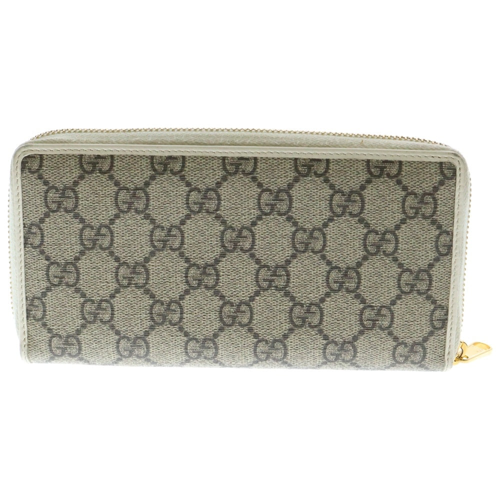 GUCCI(グッチ) ホースビット 1955 ジップアラウンドウォレット ロングウォレット 長財布 ゴールド金具 キャンバス×レザー ベージュ×ホワイト 621889
