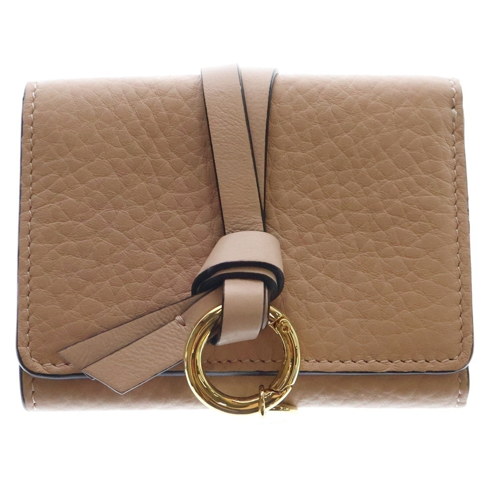 Chloe(クロエ) スモールトリフォールド 三つ折り財布 コンパクトウォレット ゴールド金具 ピンク レザー