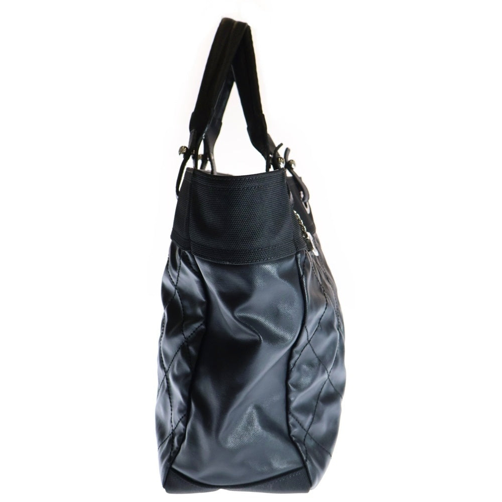 CHANEL(シャネル) パリビアリッツGM トートバック ハンドバッグ ブラック シルバー金具 レザー×キャンバス