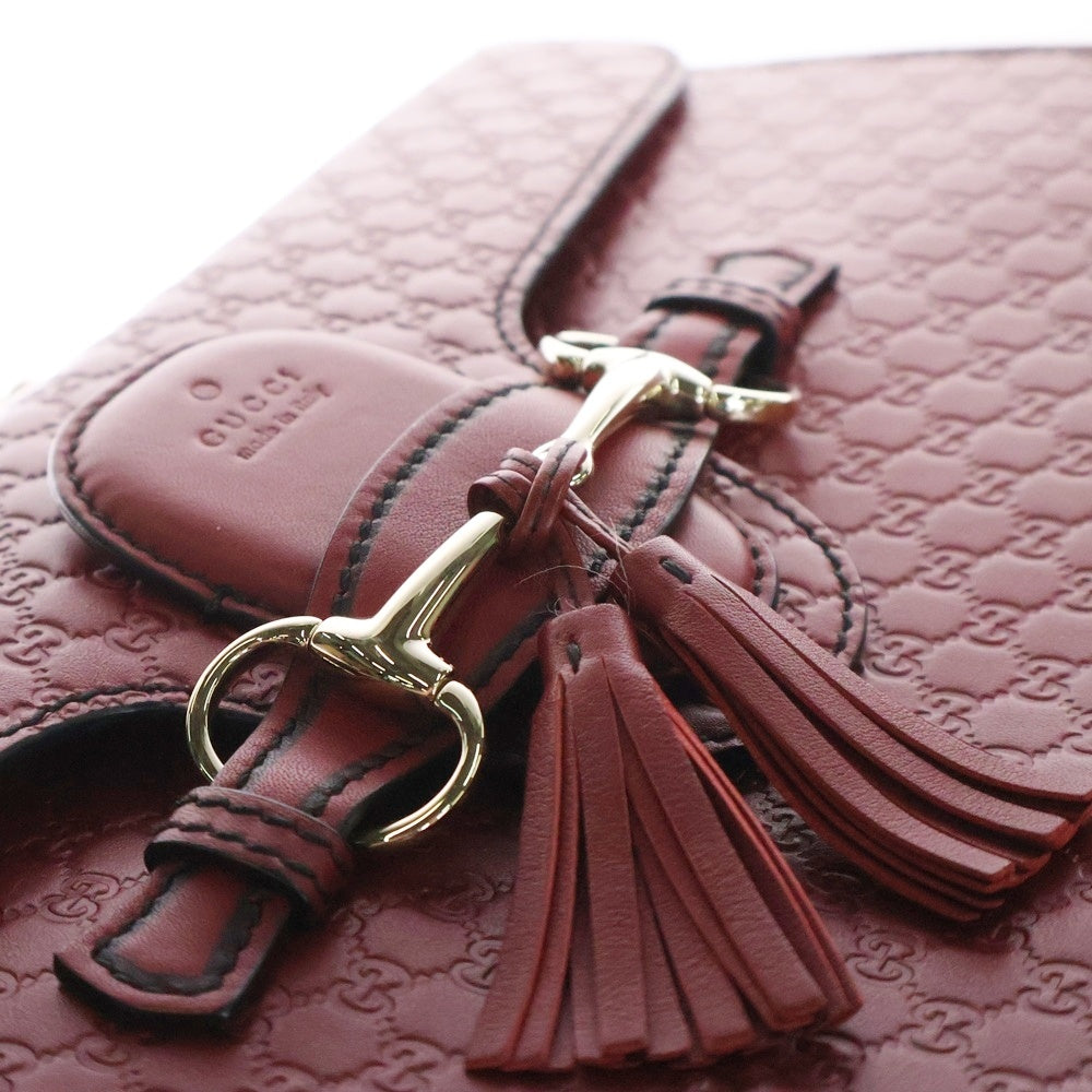 GUCCI(グッチ) グッチシマ エミリー チェーン ショルダーバッグ レッド レザー 449635