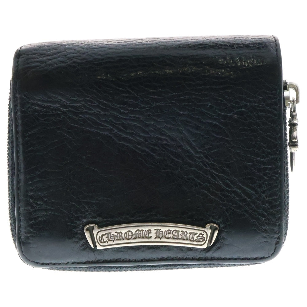 CHROME HEARTS(クロムハーツ) SQ ZIP BILL スクエアジップビル レザーウォレット 財布 ブラック BCA376
