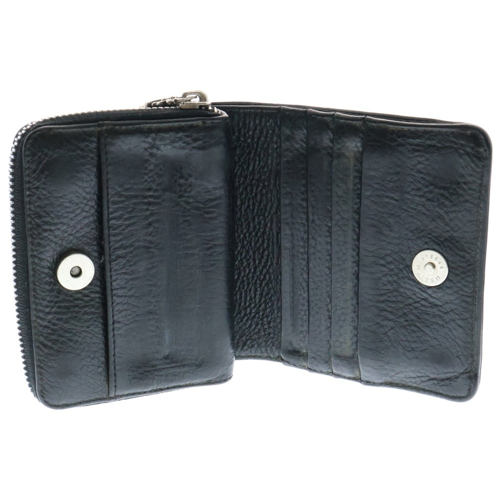 CHROME HEARTS(クロムハーツ) SQ ZIP BILL スクエアジップビル レザーウォレット 財布 ブラック BCA376