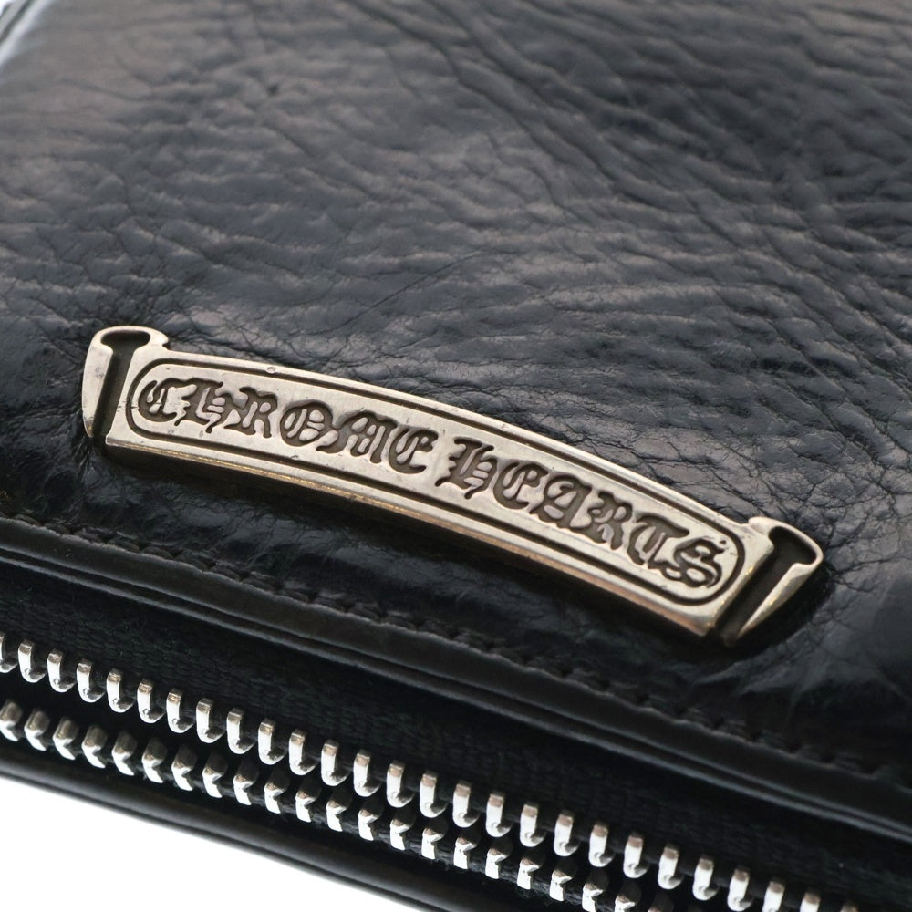 CHROME HEARTS(クロムハーツ) SQ ZIP BILL スクエアジップビル レザーウォレット 財布 ブラック BCA376