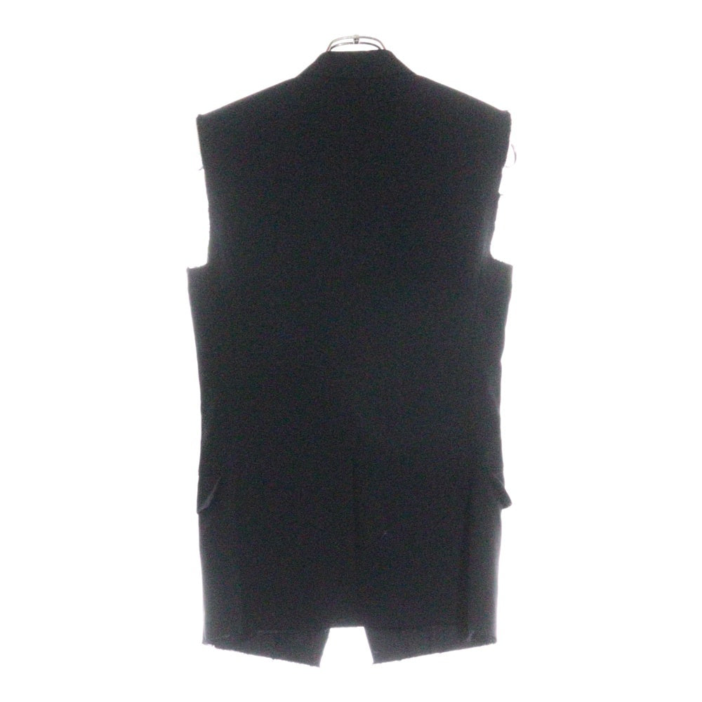 SAINT LAURENT PARIS(サンローランパリ) カットオフ ピークドラペル ノースリーブ ウール ジャケット ベスト ブラック 472854 Y239W