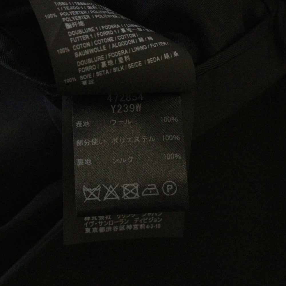 SAINT LAURENT PARIS(サンローランパリ) カットオフ ピークドラペル ノースリーブ ウール ジャケット ベスト ブラック 472854 Y239W