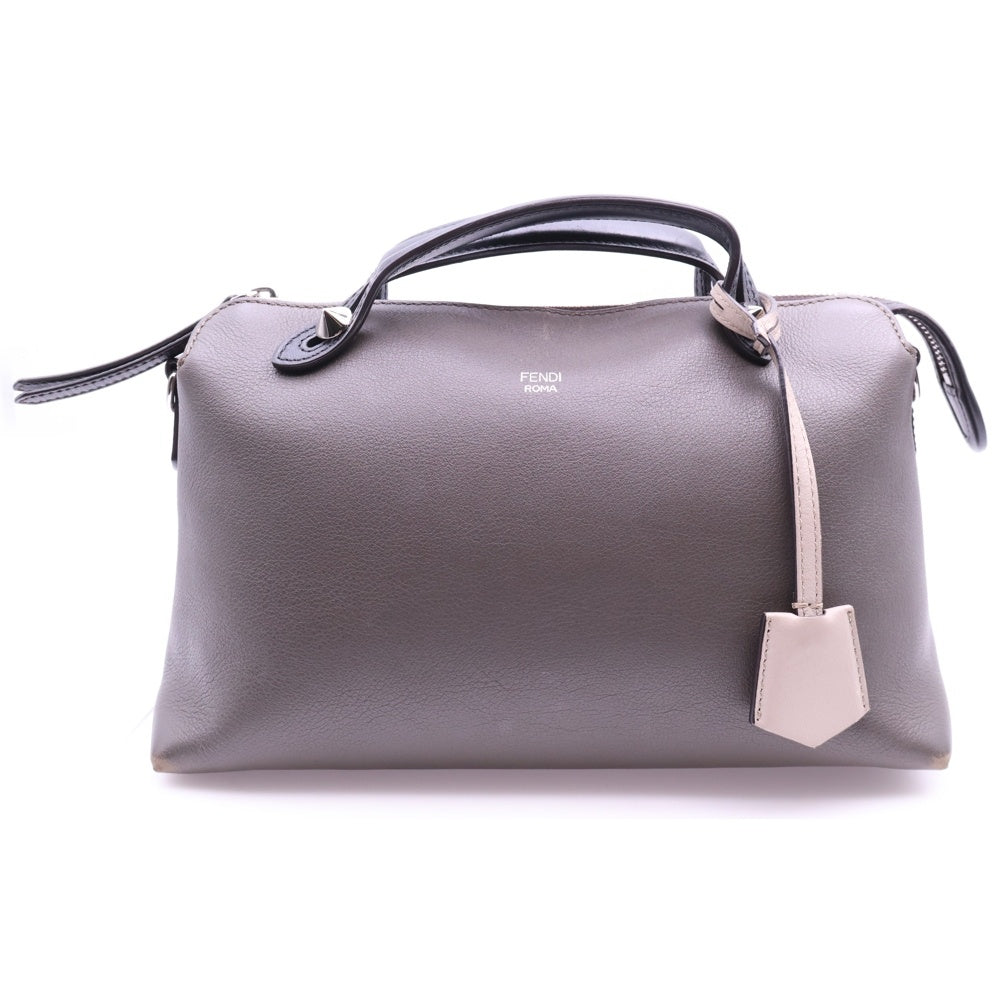 FENDI(フェンディ) バイザウェイ ミディアム 2WAYバッグ ハンドバッグ ショルダーバッグ グレー×ブラック×グレージュ レザー シルバー金具