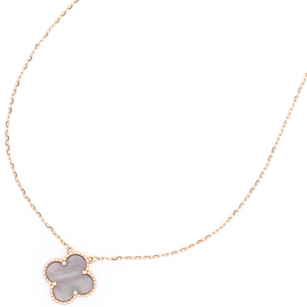 Van Cleef & Arpels(ヴァンクリーフアンドアーペル) ヴィンテージアルハンブラ グレーマザーオブパール チェーン ネックレス K18PG ピンクゴールド VCARP4KK00
