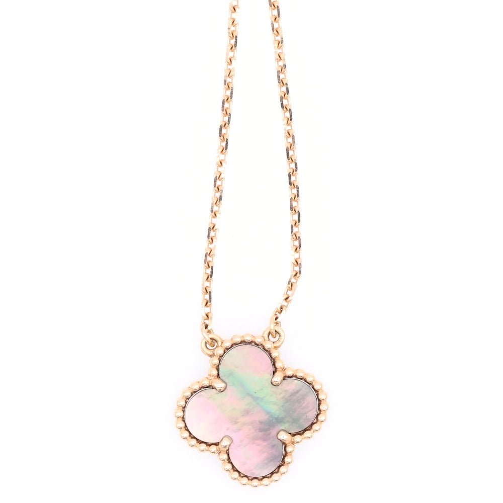 Van Cleef & Arpels(ヴァンクリーフアンドアーペル) ヴィンテージアルハンブラ グレーマザーオブパール チェーン ネックレス K18PG ピンクゴールド VCARP4KK00