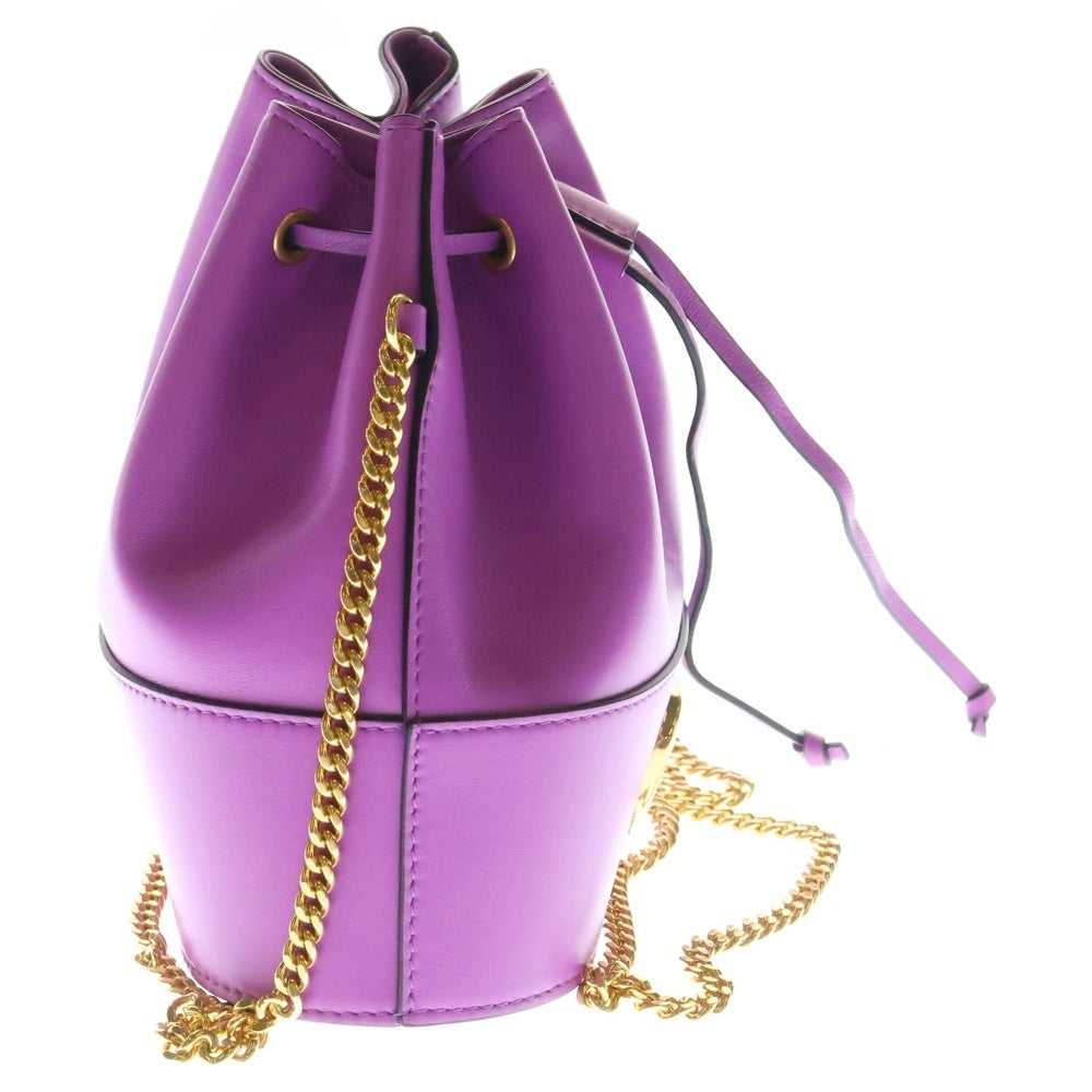 VALENTINO(ヴァレンティノ) Vロゴ 巾着 チェーン ショルダーバッグ レザー パープル