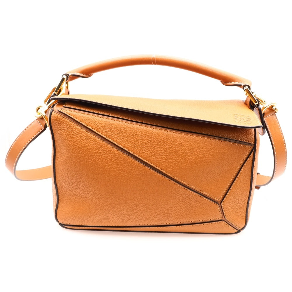 LOEWE(ロエベ) パズルバッグ スモール ブラウン レザー 2wayハンドバッグ ショルダーバッグ
