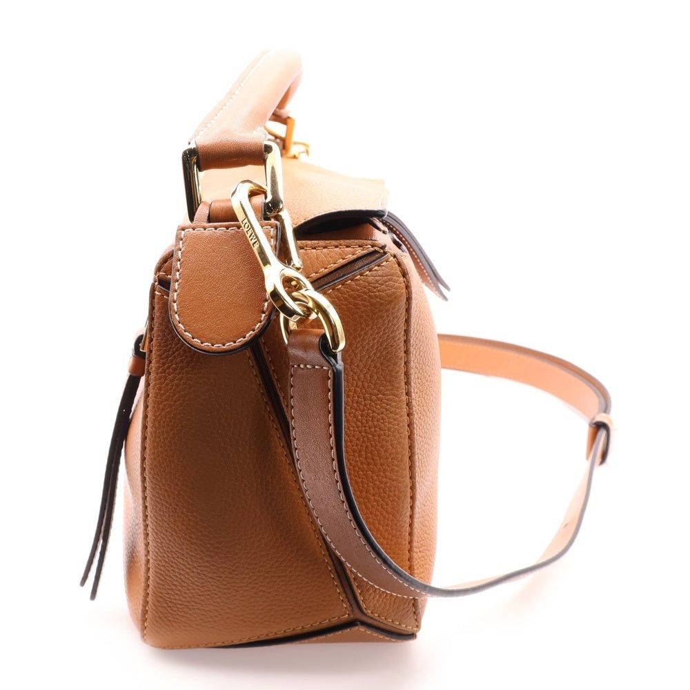 LOEWE(ロエベ) パズルバッグ スモール ブラウン レザー 2wayハンドバッグ ショルダーバッグ