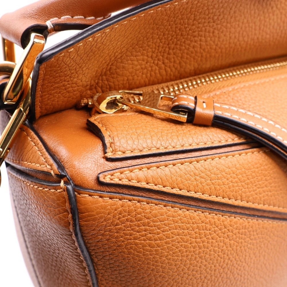 LOEWE(ロエベ) パズルバッグ スモール ブラウン レザー 2wayハンドバッグ ショルダーバッグ