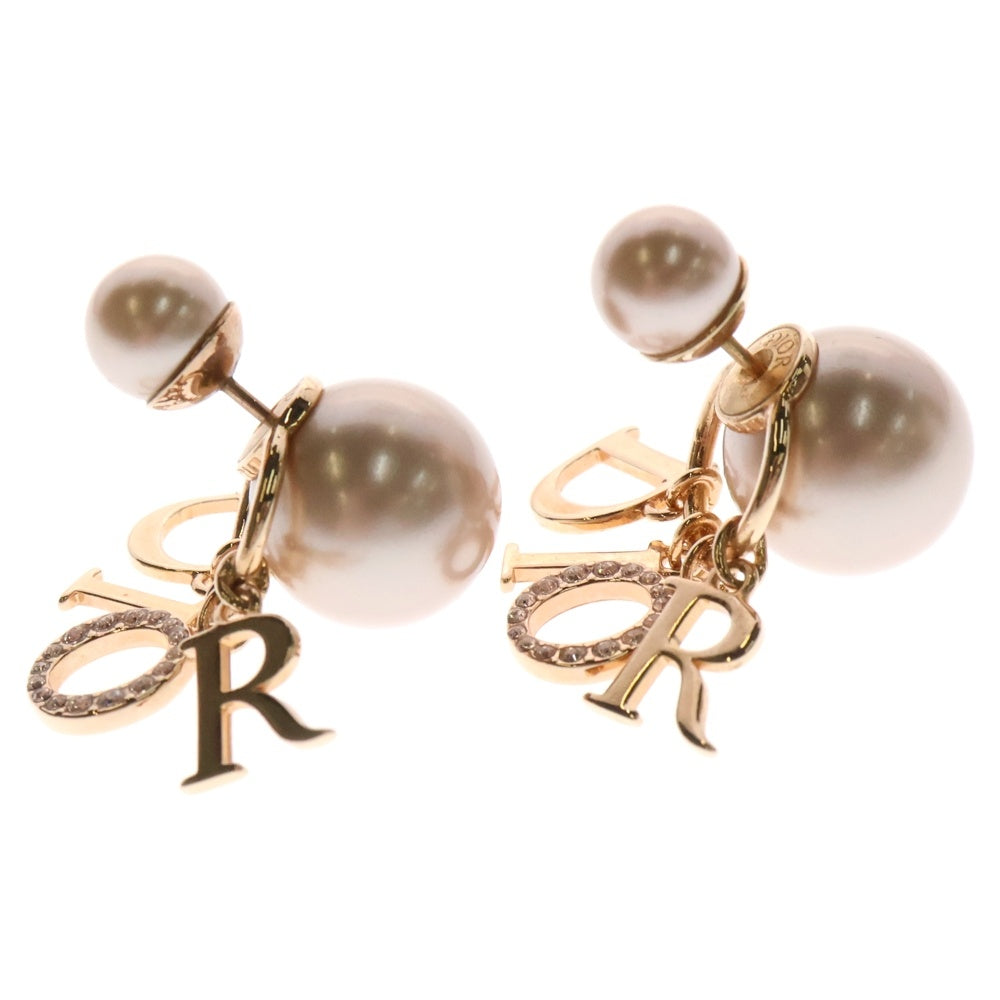 Christian Dior(クリスチャンディオール) トライバル ロゴ フェイクパール ピアス ピンク GP
