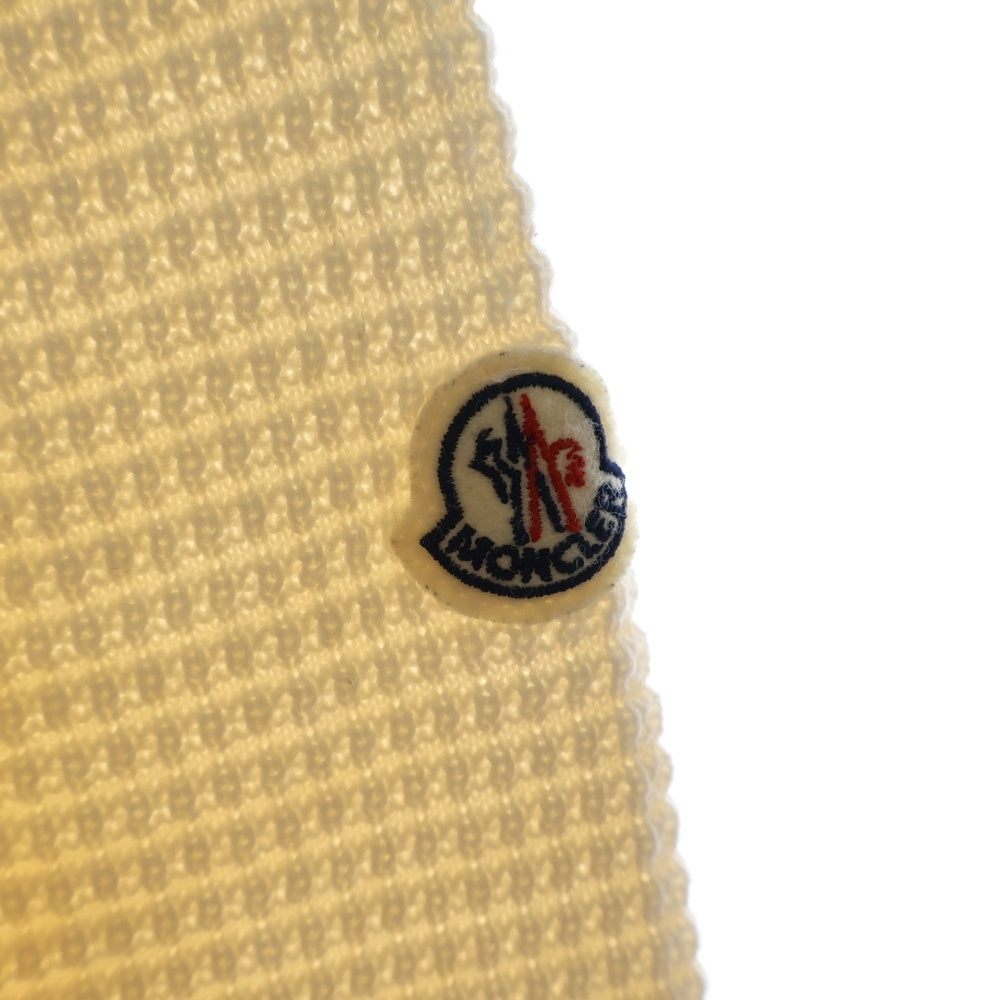 MONCLER(モンクレール) 18AW ワッペンロゴ ワッフル クルーネック プルオーバー ロングスリーブ 長袖 ニット セーター アイボリー D20919033800 969B2