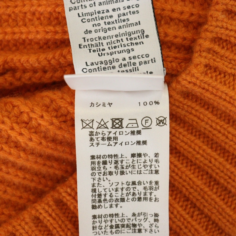 HERMES(エルメス) ニット カーディガン カシミヤ100% オレンジ sur mesure オーダー品