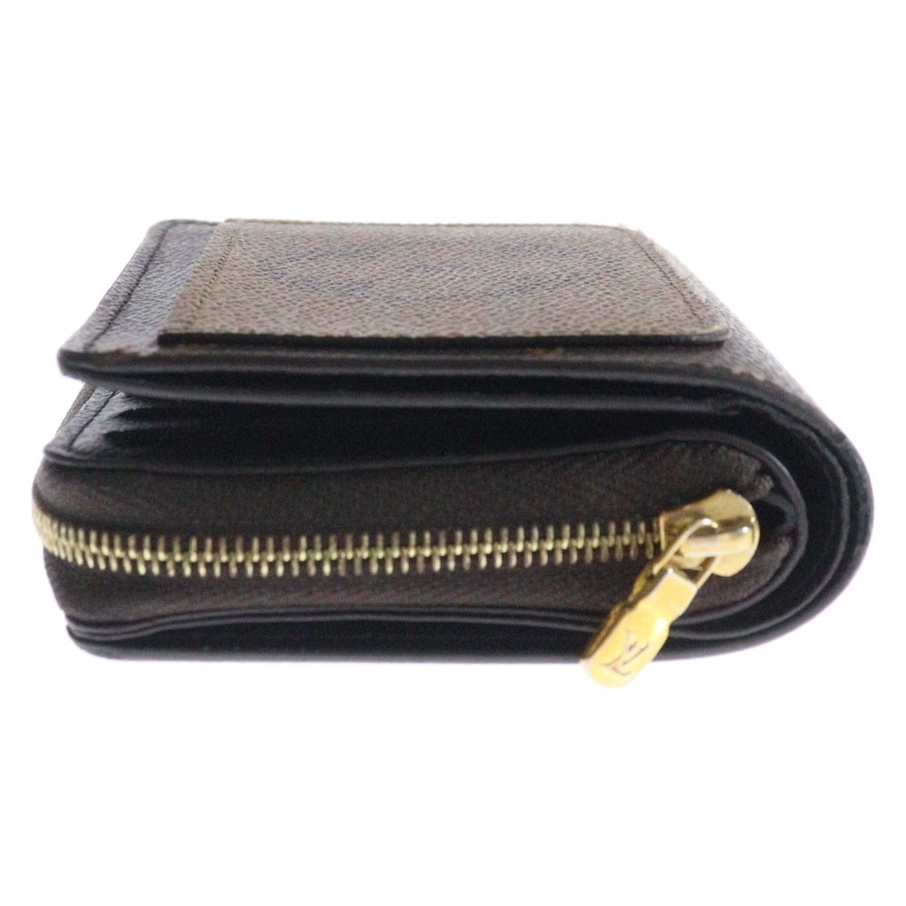 LOUIS VUITTON(ルイヴィトン) モノグラムジャイアント ポルトフォイユ ルー コンパクトウォレット コインケース 財布 ブラウン ゴールド金具 PVC M81461