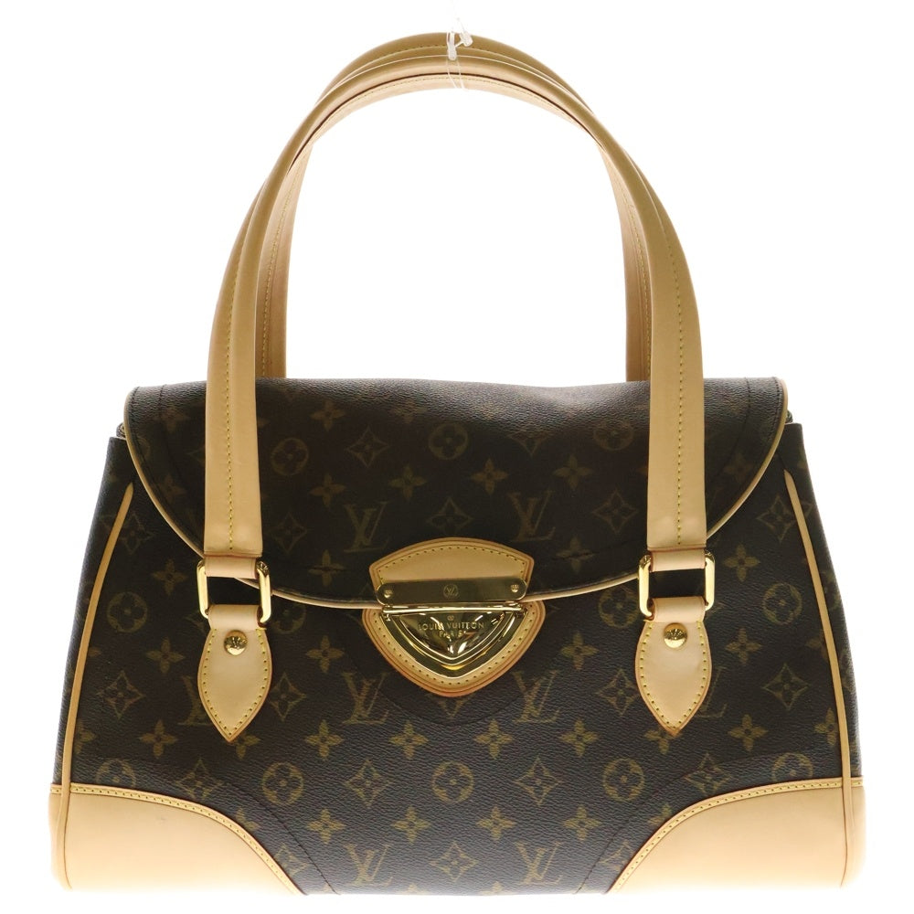 LOUIS VUITTON(ルイヴィトン) モノグラム ビバリーGM ハンドバッグ ブラウン レザー×PVC ゴールド金具 M40120