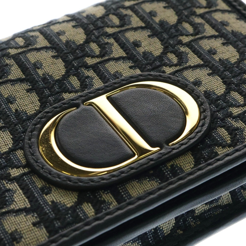 Christian Dior(クリスチャンディオール) 30 モンテーニュ オブリーク トロッター柄 キャンバス レザー CDロゴプレート ウエストポーチ ベルトバッグ ゴールド金具 ネイビー