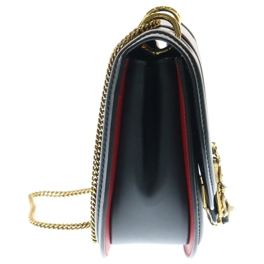 DOLCE & GABBANA(ドルチェアンドガッバーナ) AMORE DG チェーンショルダーバッグ ミニバッグ ブラック ゴールド金具 レザー