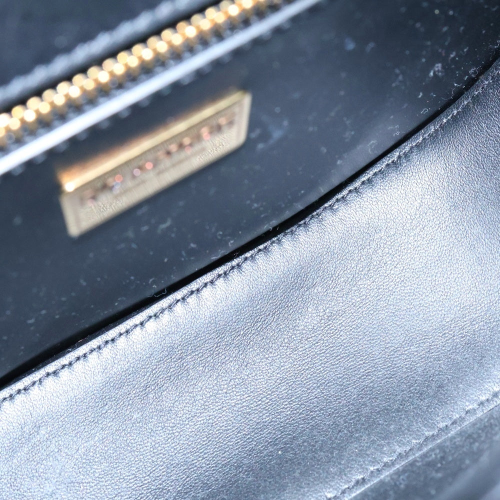 DOLCE & GABBANA(ドルチェアンドガッバーナ) AMORE DG チェーンショルダーバッグ ミニバッグ ブラック ゴールド金具 レザー