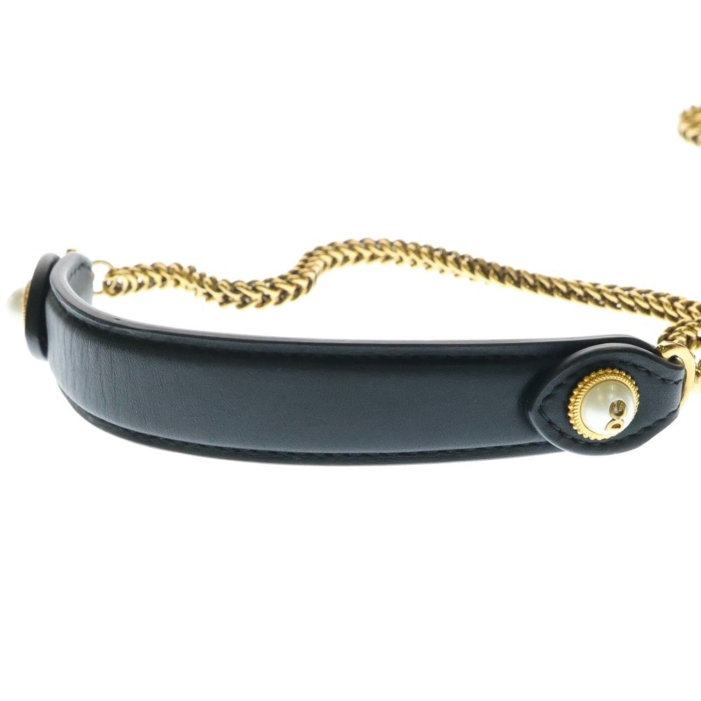 DOLCE & GABBANA(ドルチェアンドガッバーナ) AMORE DG チェーンショルダーバッグ ミニバッグ ブラック ゴールド金具 レザー