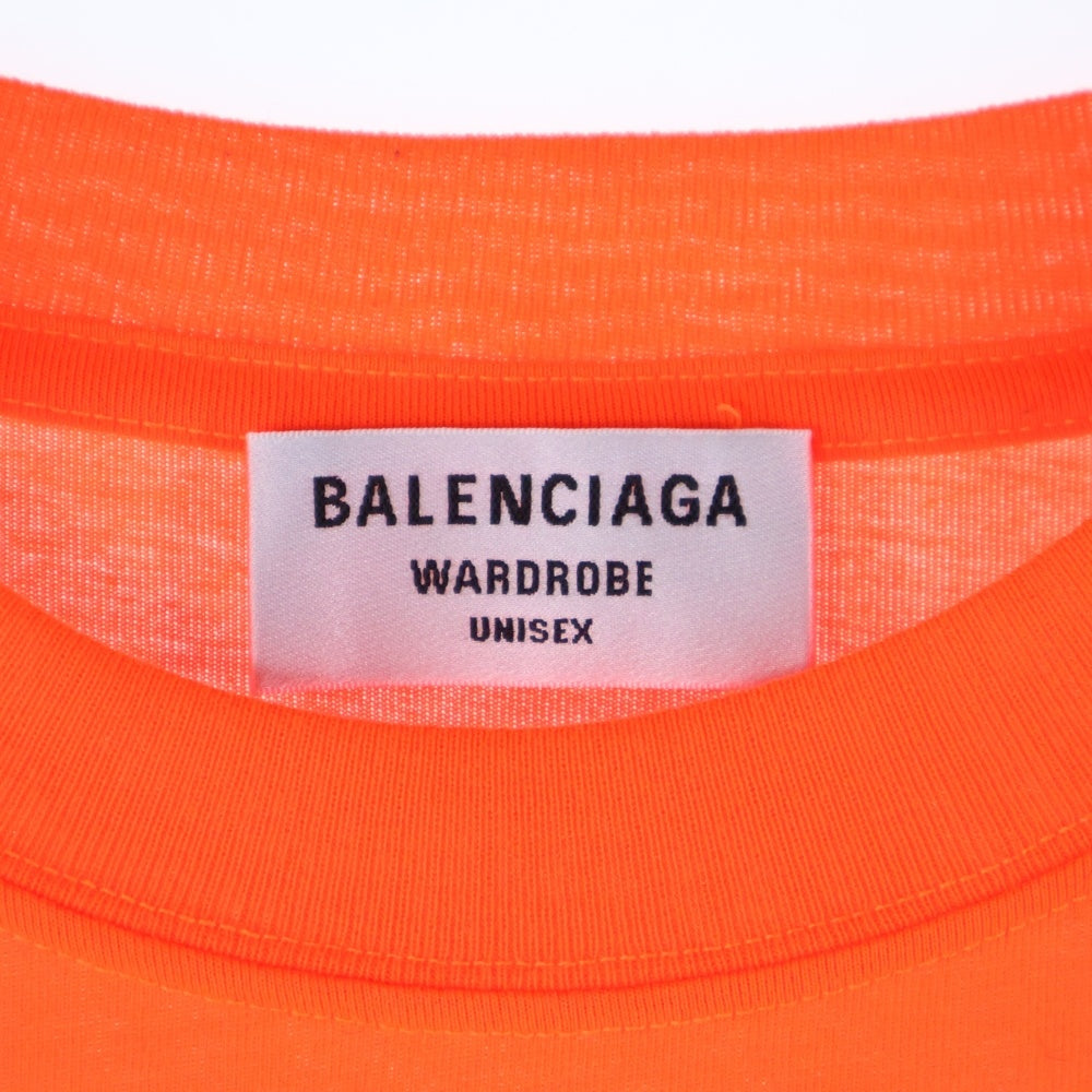 BALENCIAGA(バレンシアガ) キャンペーンロゴ バックプリント クルーネック 半袖Tシャツ カットソー オレンジ 641665